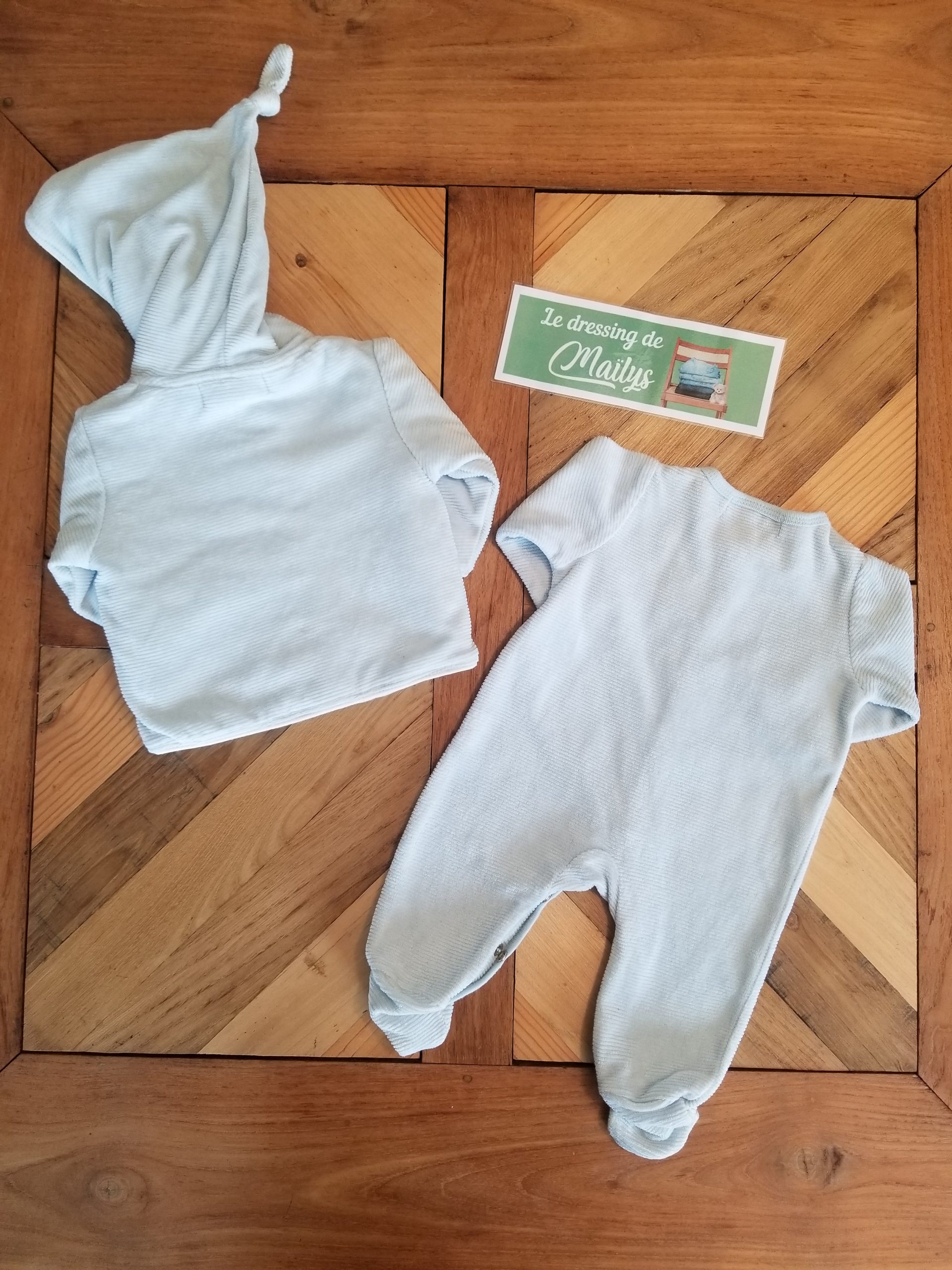Pyjama et veste hiver 0-1 mois TEX – Image 2