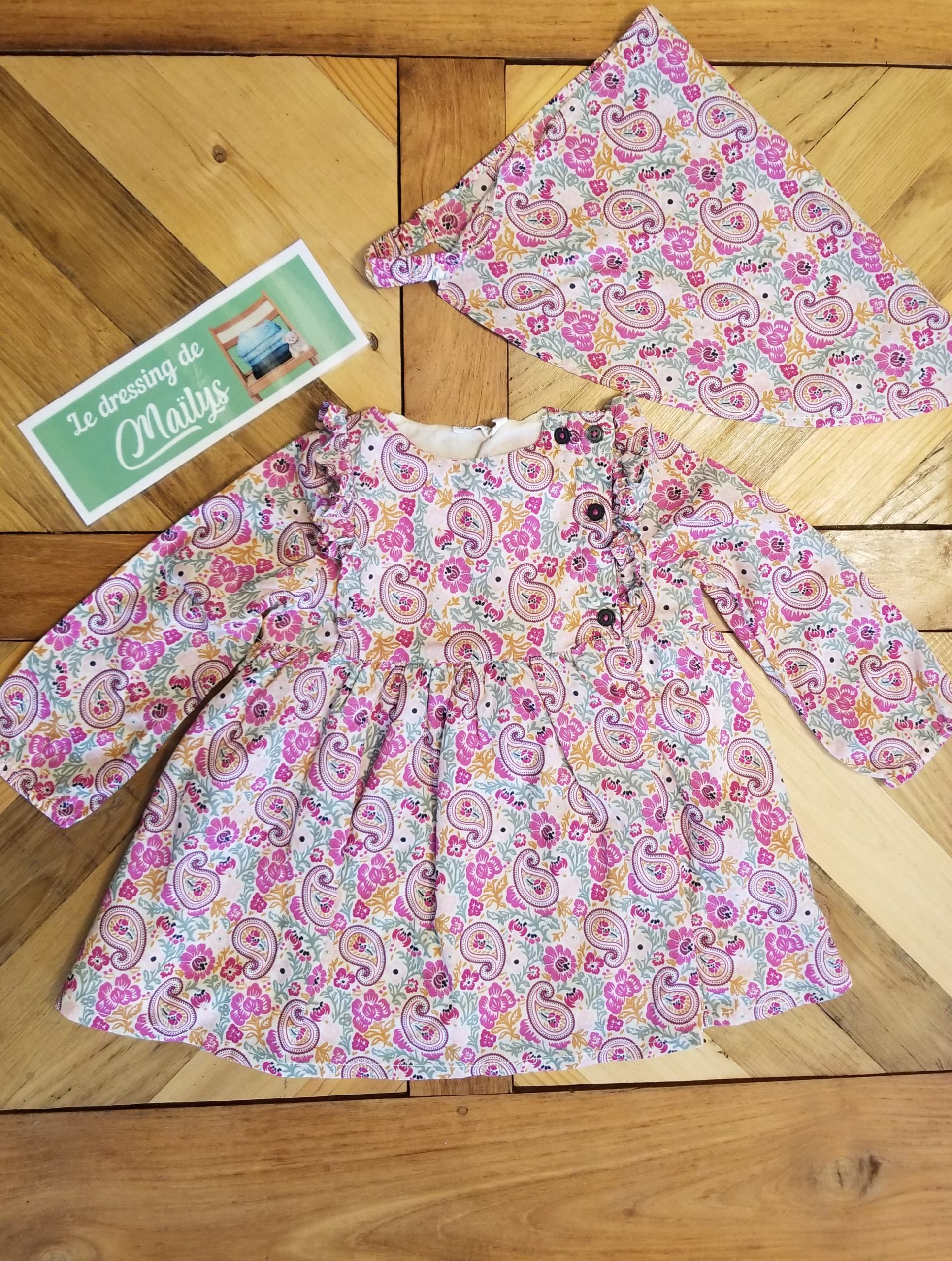 Robe mi-saison et bandana 6 mois Bout'chou