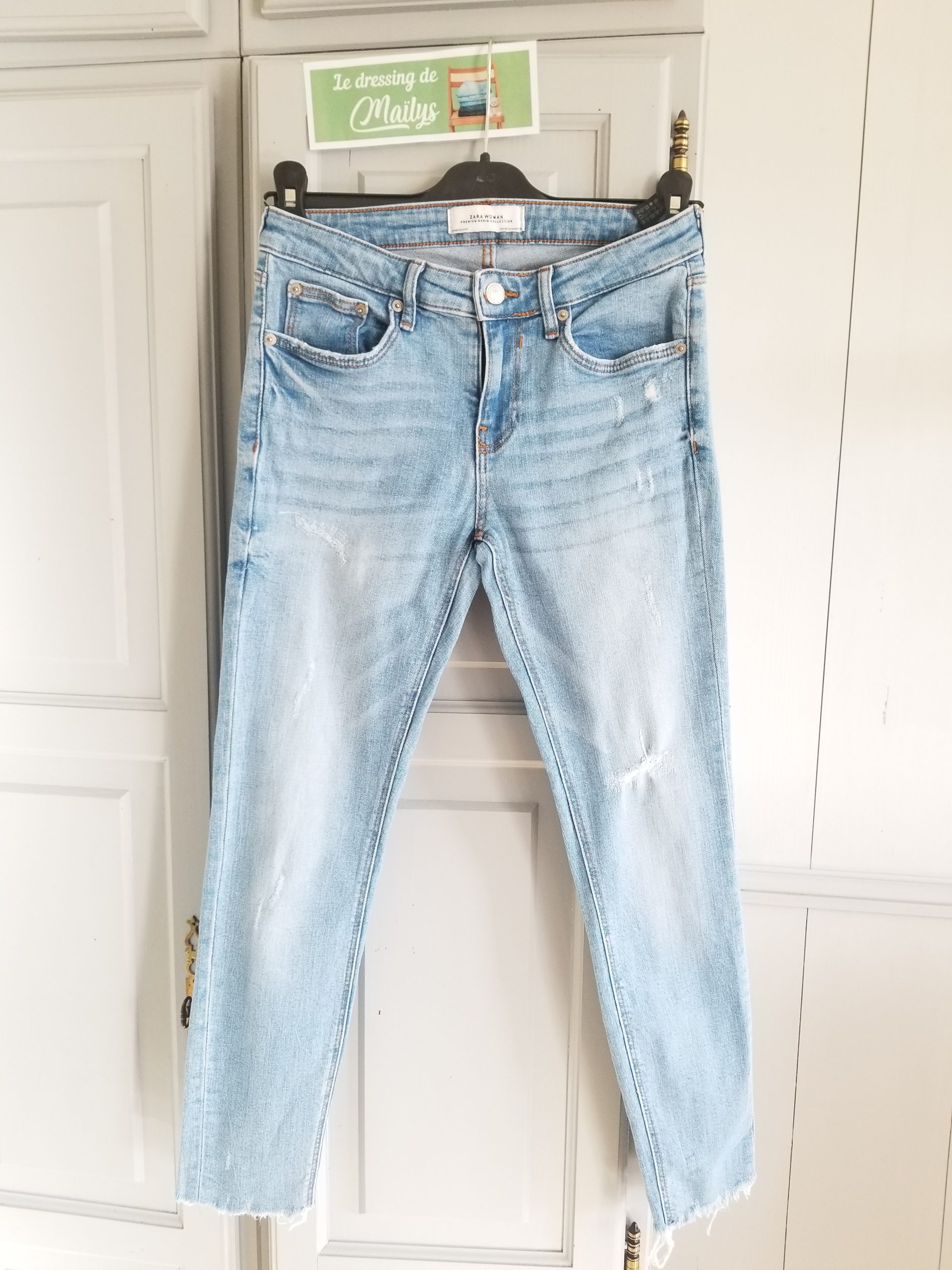 Pantalon jean droit T36 Zara