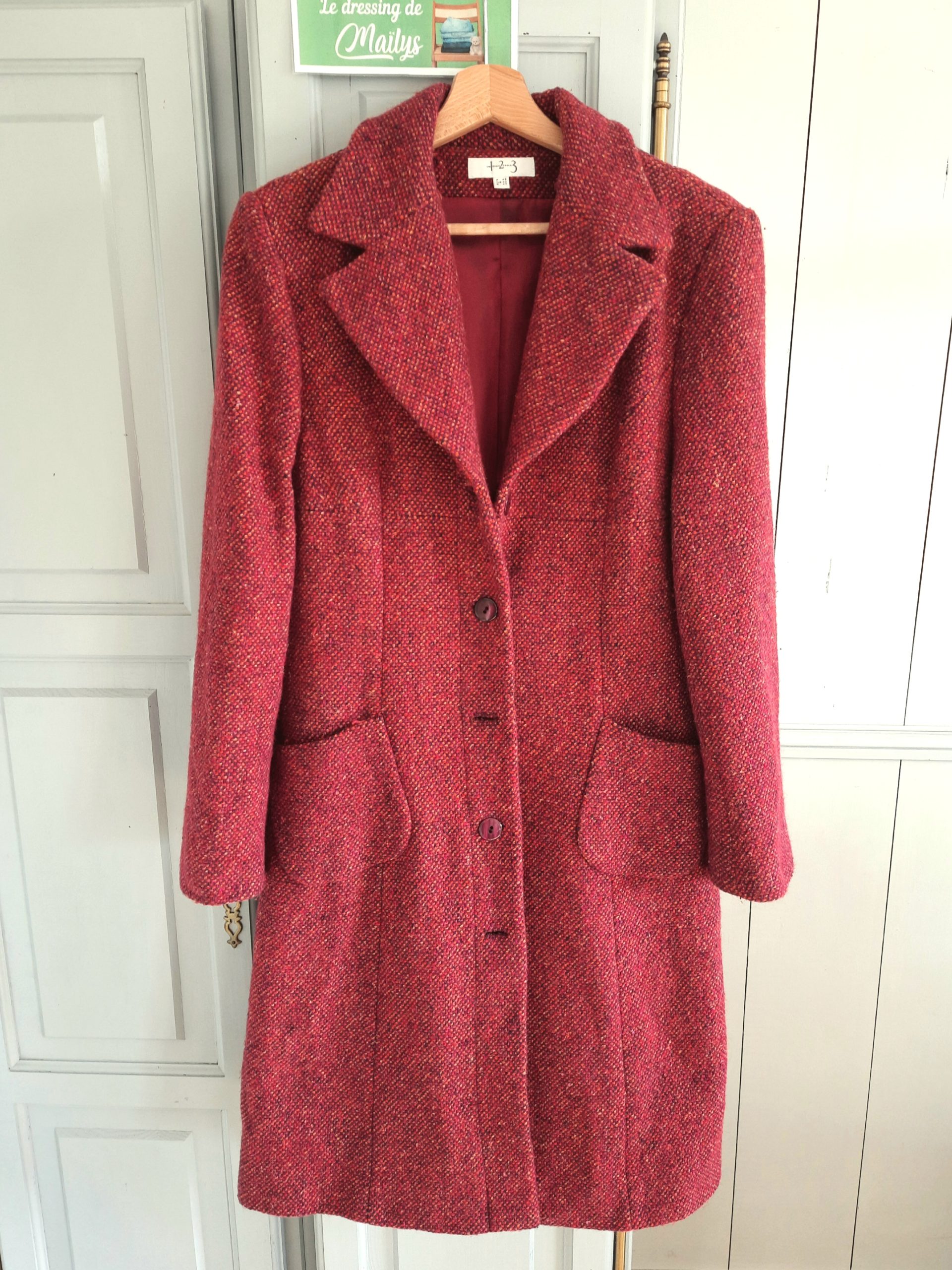 Manteau long en tweed T42 Un Deux Trois