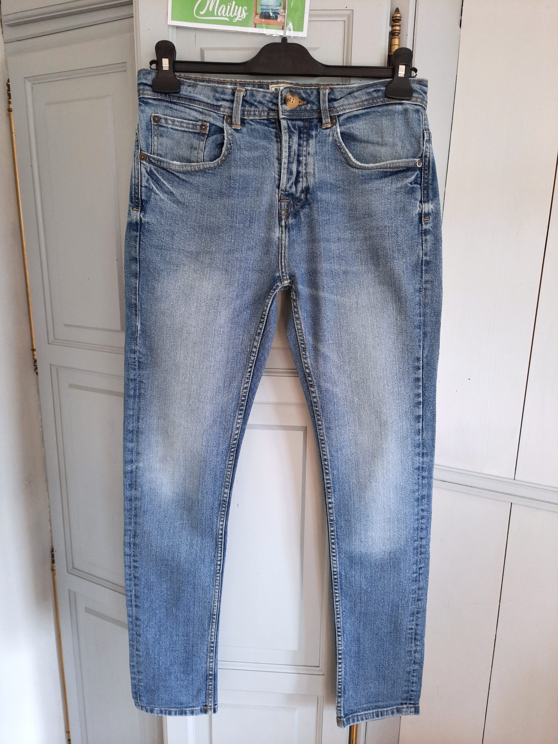 Pantalon en jean slim T38 Pull & Bear