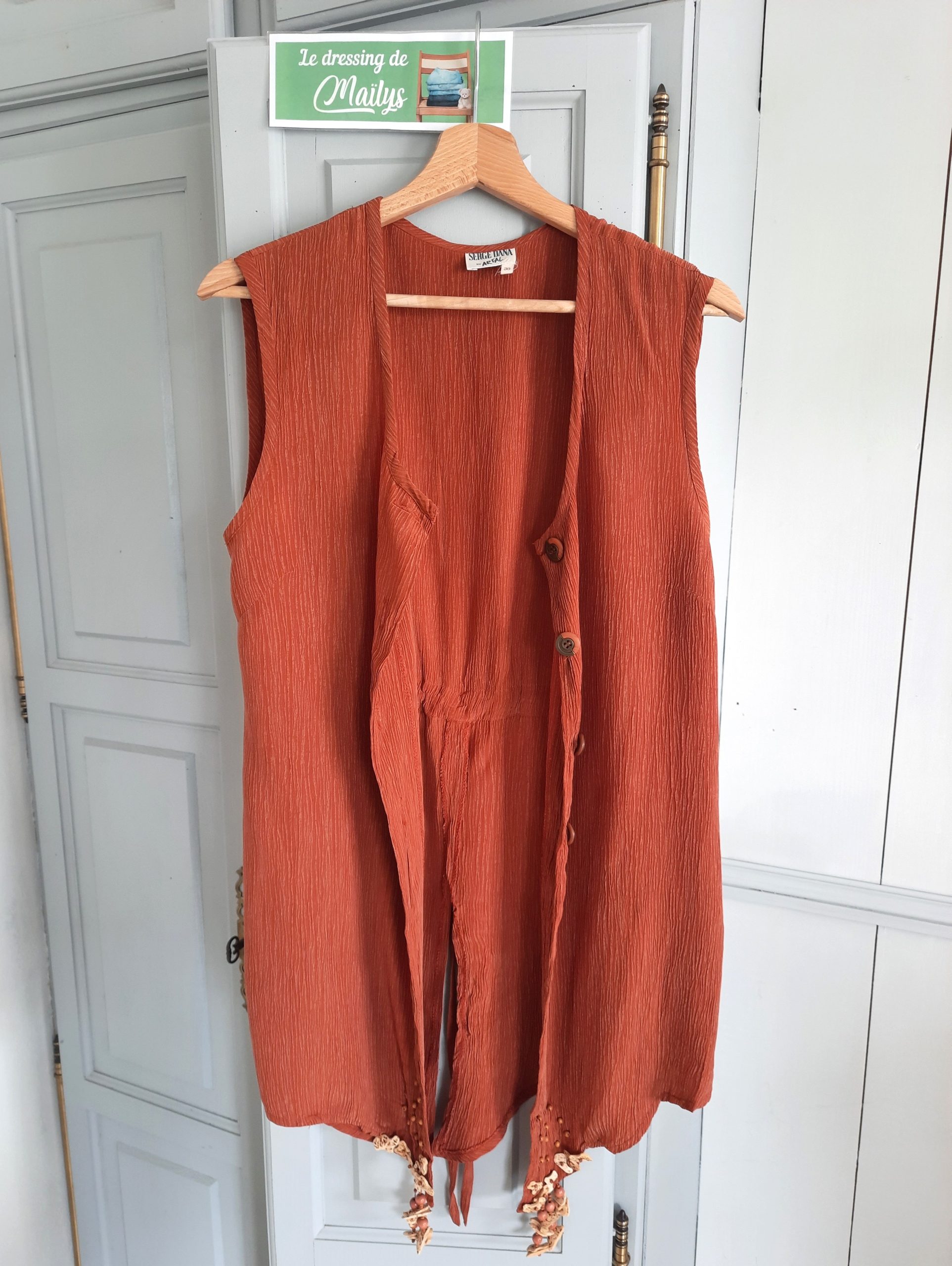 Veste légère sans manches vintage T38 Serge Dana