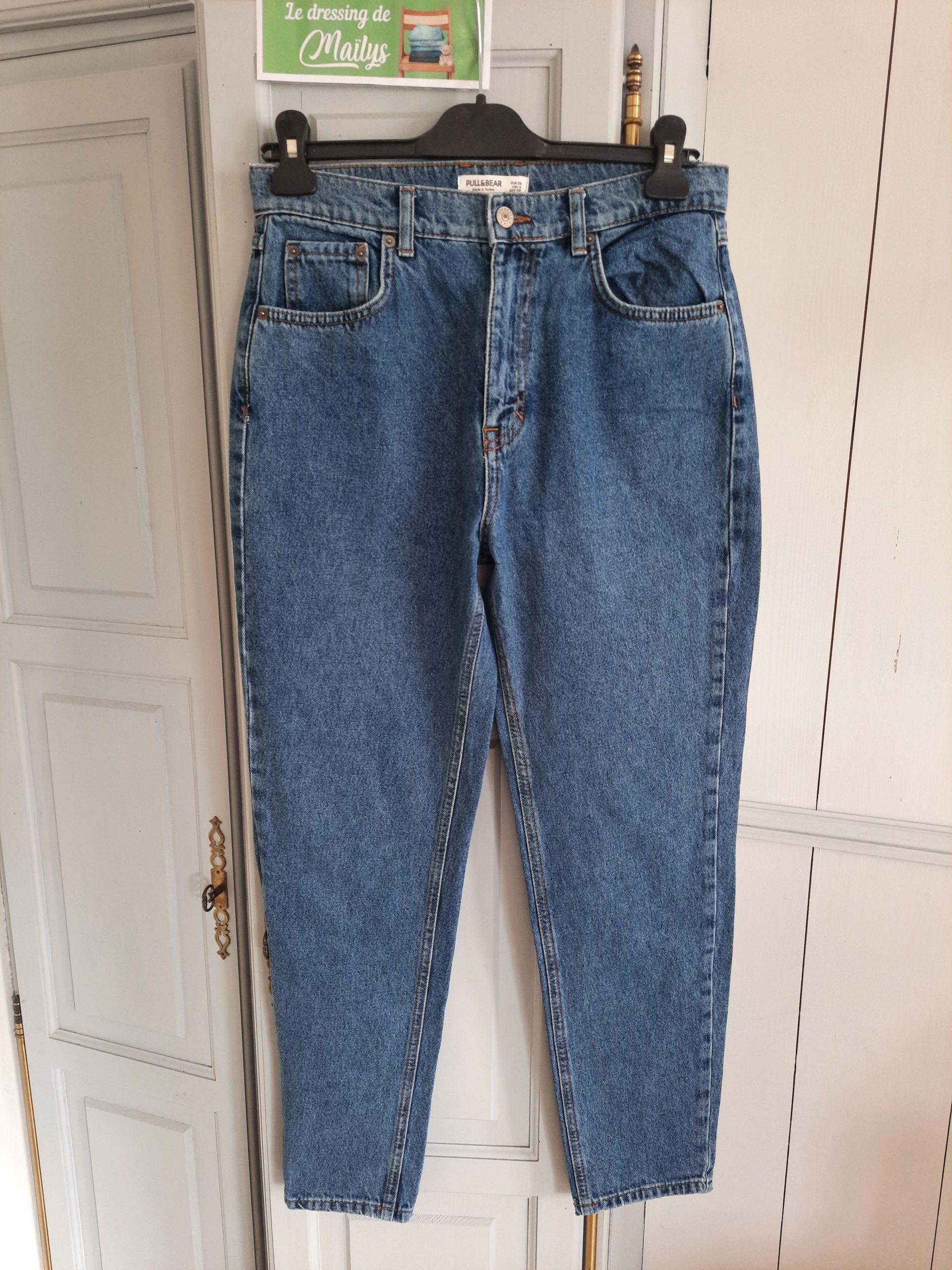 Pantalon en jean mom T38 Pull & Bear