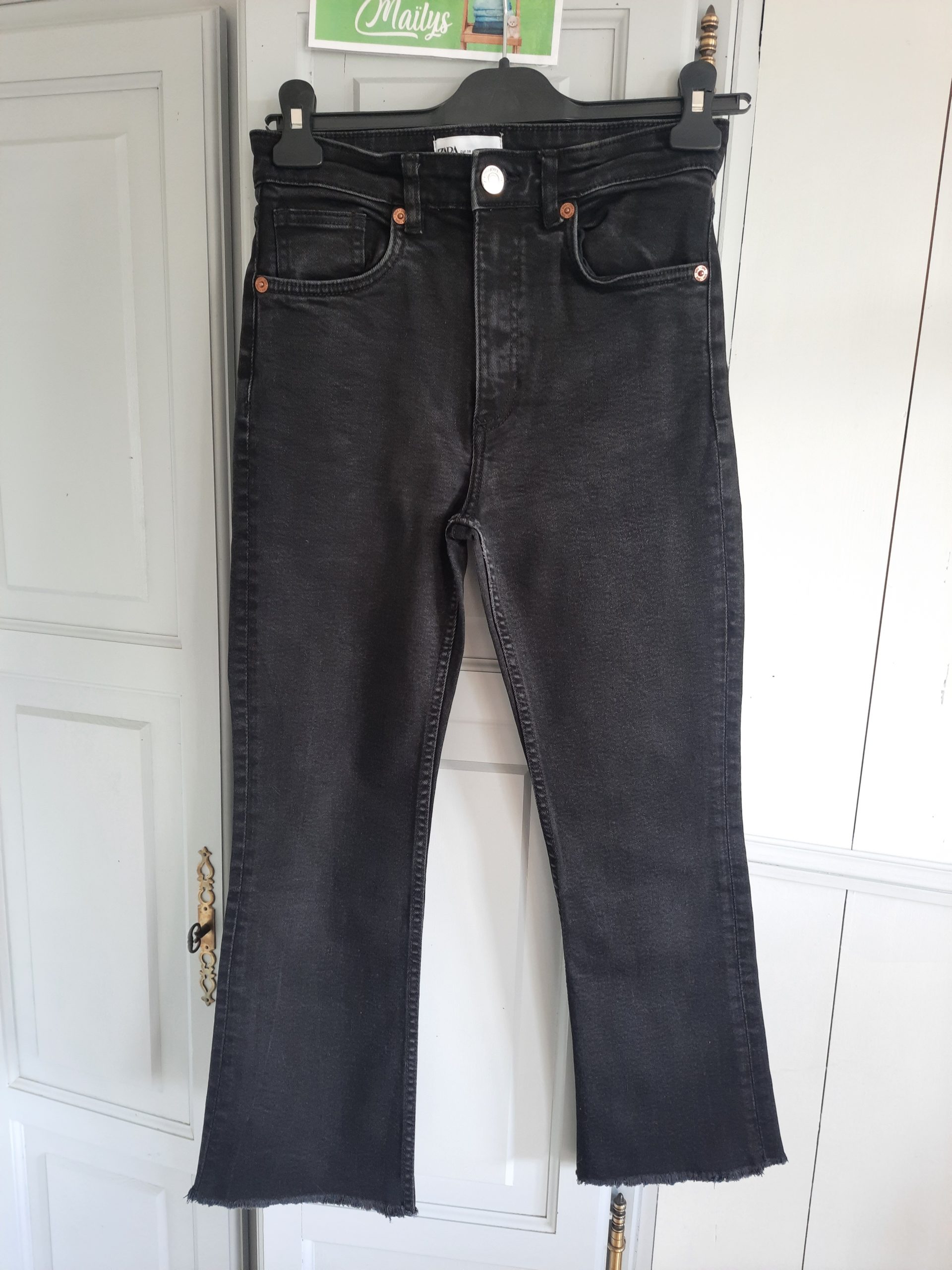 Pantalon jean évasé T36 Zara