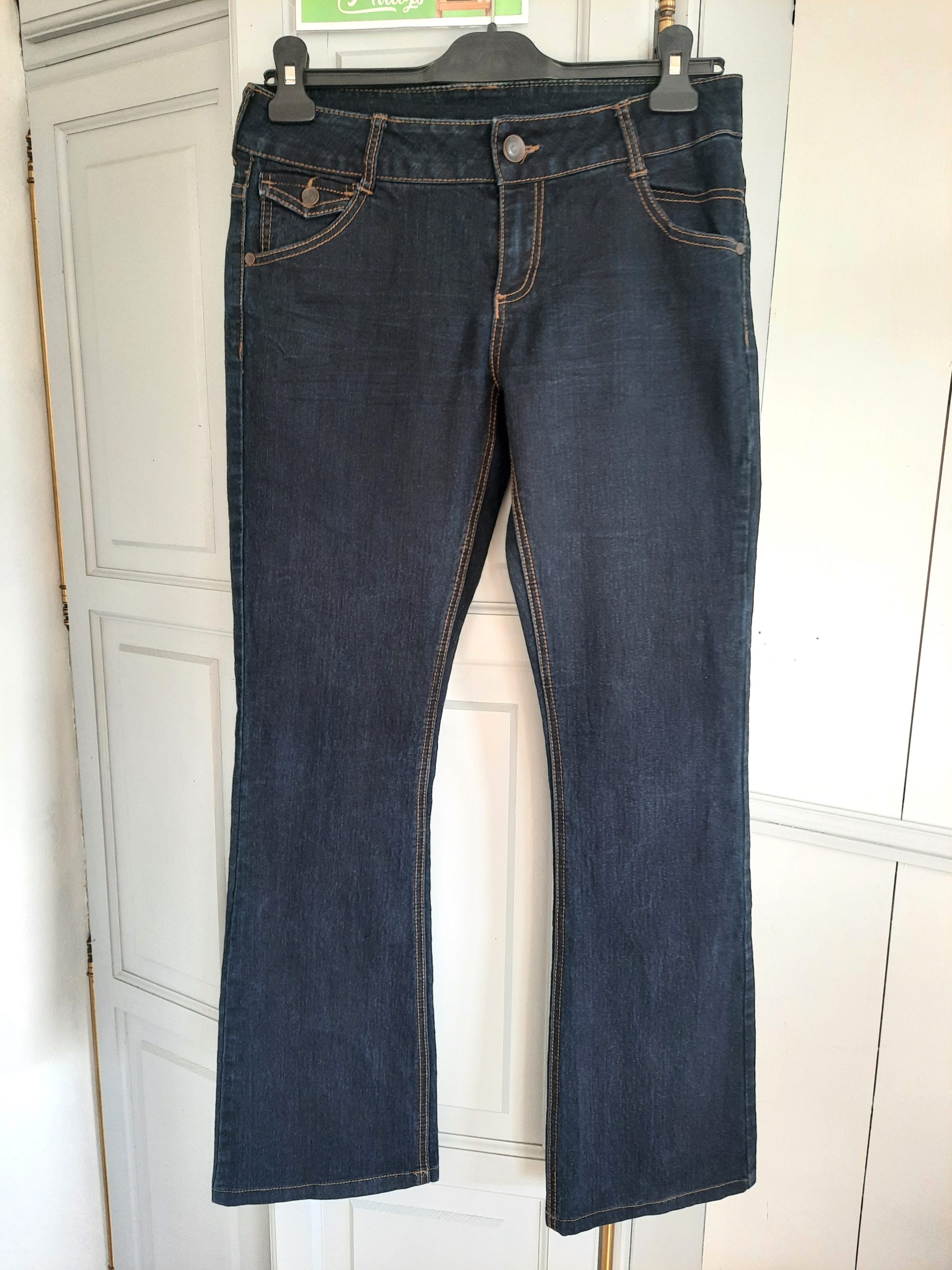 Pantalon jean large T38 Camaïeu
